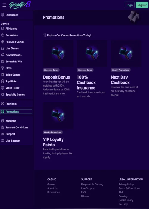 No Deposit Bonus Paradise 8 Casino